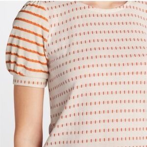 Pink Clover Orange and Cream Striped Blouse